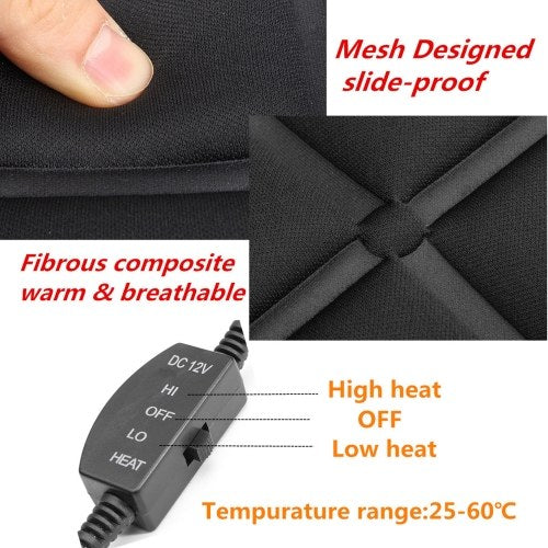 2pcs 12V Car Front Seat Heating Cover Pad with Intelligent Temperature Controller Winter Heater