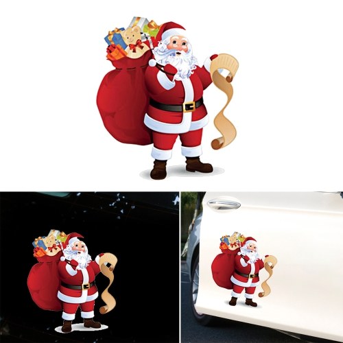 Cute Car Stickers Santa Window Glass Decal Removable Christmas Decoration Stickers