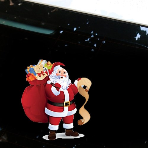 Cute Car Stickers Santa Window Glass Decal Removable Christmas Decoration Stickers