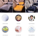 Car Seat Pad Vehicle Universal Wool Small Square Cushion without Backrest  Autumn Winter Keeping Warm Thickening Style Black