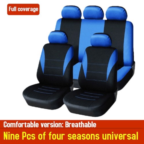 9 Pcs Car Seat Cover Vehicle Protective Cushion Four Seasons Universal  Full Surround Headrest Auto Interior Decoration for Most Car Truck Suv Van Line Style