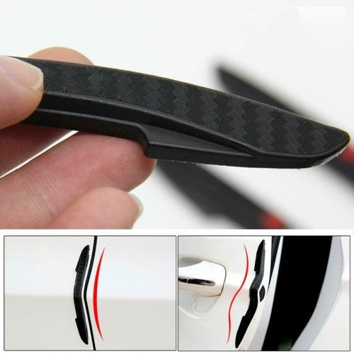 4 pcs Car Carbon Fiber Stickers Universal Door Edge Guard Strip Anti-Scratch Protector Anti-collision Trim Stickers