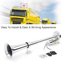 Single-tube Trumpet Electric Horn Chrome Air Horn Loudspeaker Kit 150dB 12V/24V Universal for Train Truck Lorry