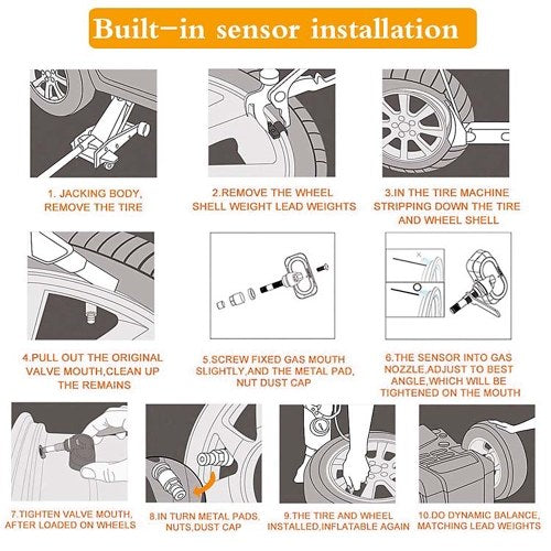 Car TPMS Tire Pressure Monitoring System Solar Charging HD Digital LCD Display Auto Alarm System Wireless With 4 Sensor