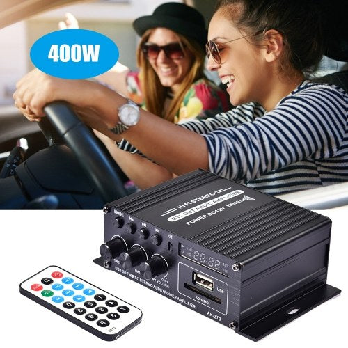 400W DC12V BT Amplifier HiFi Car Stereo Music Receiver FM MP3 Power-Amplifier