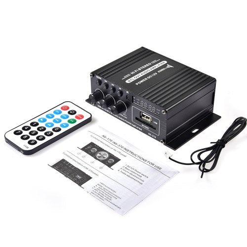 400W DC12V BT Amplifier HiFi Car Stereo Music Receiver FM MP3 Power-Amplifier