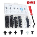 100 Pcs Car Retainer clips Body Plastic Rivets Fasteners Push Bumper Door Trim Panel Screws with Removal Tool