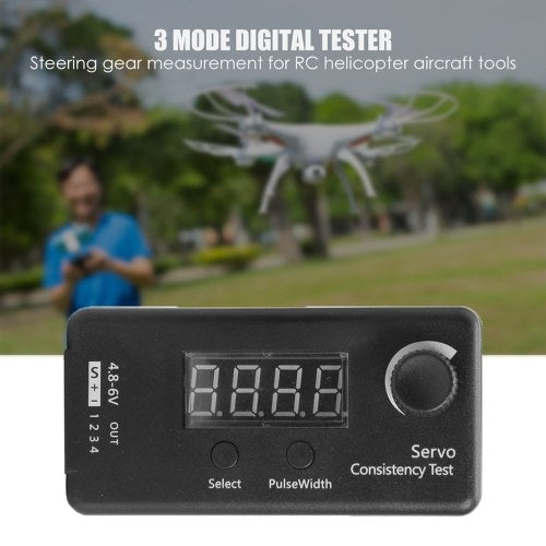 DC 4.8-6V Mini 3 Modes Digital Servo/ESC Consistency Tester Steering Gear Measurement for RC Helicopter Airplane Car Tool