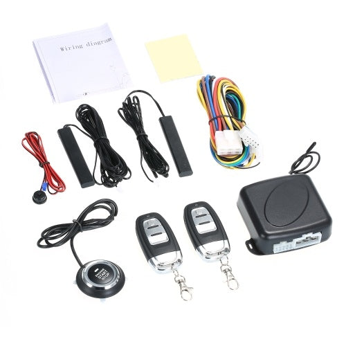 Car Alarm Systems Car SUV Switch Keyless Entry Engine Start Alarm System Push Button Remote Starter Stop Auto Anti-theft System without Vibration Sensor