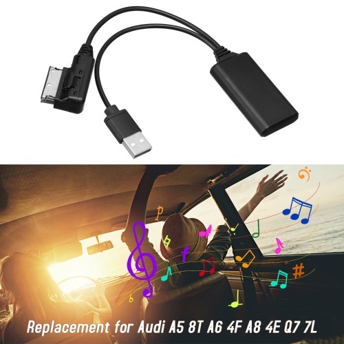 Car Aux-in Audio Adapter with USB Cable Wireless BT Module AMI & MMI 2G Replacement for Audi A5 8T A6 4F A8 4E Q7 7L