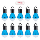 10Pcs Mini Portable Lantern Tent Light LED Bulb Emergency Lamp Waterproof Hanging Hook Flashlight For Camping Blue