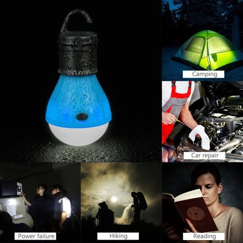 10Pcs Mini Portable Lantern Tent Light LED Bulb Emergency Lamp Waterproof Hanging Hook Flashlight For Camping Blue