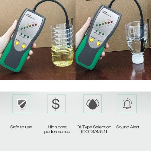 DY23 Automotive Brake Fluid Tester Digital Brake Fluid Inspection with High-Precision Probe LED Indicator Display Car Diagnostic Tool