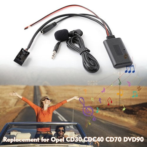 Car AUX-IN Audio BT Adapter with Microphone Handsfree Phone Call Replacement for Opel CD30 CDC40 CD70 DVD90