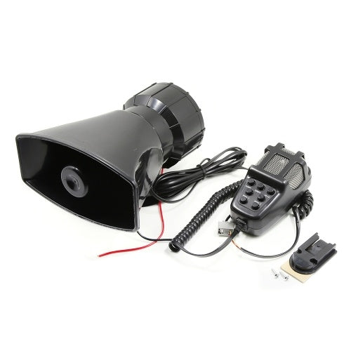 Car Megaphone 5 Tone Alarm Horn 12V 110dB Loud Speaker Fire Alarm Ambulance Blaring Police Siren