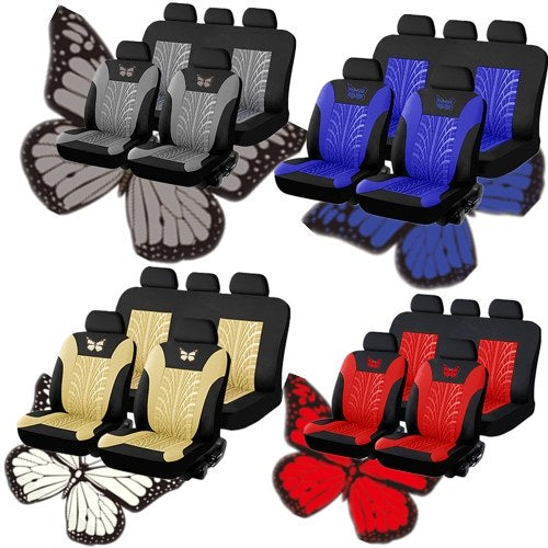 Car Seat Covers Front and Rear Split Bench Protection 5 Seaters Easy to Install Compatible with 90% Vehicles (Auto Truck Van SUV)