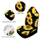 2 Pcs Sunflower Printed  Seat Covers fitment for Cars, Trucks, SUV, or Van Mat Cushion