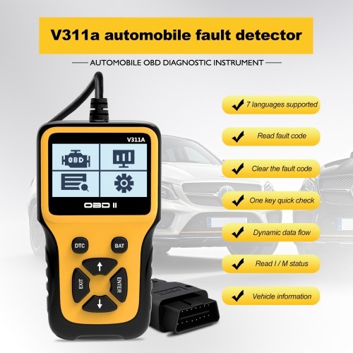 V311A Obd II الماسح الضوئي سيارة أداة تشخيص البطارية كشف الجهد لجميع 1996 وأحدث المركبات المتوافقة مع obd II