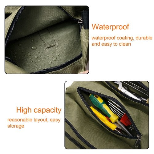 Car Tool Roll Up Bags Waxed Canvas Storage Carriers Pouch Tools Tote Sling Holder Back Seats Organizer