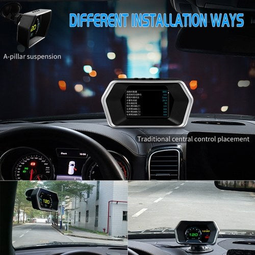 Car HUD Display, Head Up Display High Definition Speedometer Car Diagnostic Tool OBDⅡ Fault Code Elimination Safe Driving Computer Overspeed Fault Alarm for All Vehicles