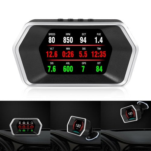 Car HUD Display, Head Up Display High Definition Speedometer Car Diagnostic Tool OBDⅡ Fault Code Elimination Safe Driving Computer Overspeed Fault Alarm for All Vehicles