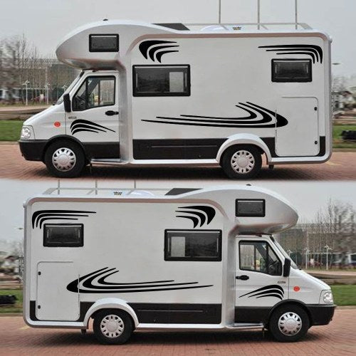 Car Two side RV Stripes Graphics Decals Car Stickers Vinyl Graphics for Caravan Travel Trailer Camper Van