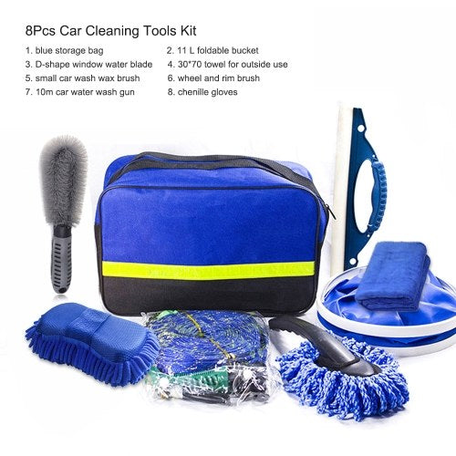 10Pcs Car Cleaning Tools Kit, Car Wash Tools Kit for Detailing Interiors Premium Fiber Cleaning Cloth - Compressed Car Wash Sponge