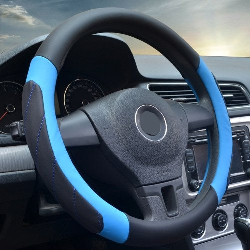 Car Steering Wheel Cover Soft Leather Grip Steering Wheel Non-Slip Cover Universal Fit For Truck, SUV, Cars