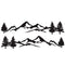 2Pcs Car Side Body Stickers Black Mountain Decals Tree Forest Custom PVC Graphic Car Decals Accessories