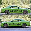 2Pcs Car Side Body Stickers Black Mountain Decals Tree Forest Custom PVC Graphic Car Decals Accessories