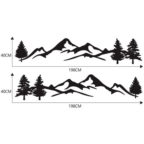 2 قطعة ملصقات جسم السيارة الجانبية الأسود الجبل الشارات شجرة الغابات مخصص بولي كلوريد الفينيل الرسم اكسسوارات السيارات الشارات