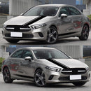 5 PCS Universal Black Car Racing Body Side Stripe Skirt Roof Hood Decal Sticker for All Cars PVC Decal