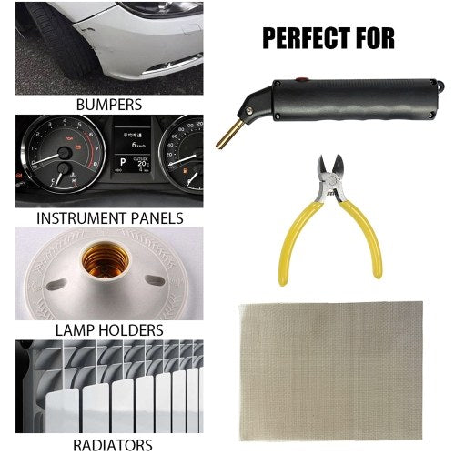 Hot Stapler Plastic Welding Machine Car Bumper Fender Fairing Repair Kit Welding Repairing Machine Repair Gun, 400 Staples, EU Plug