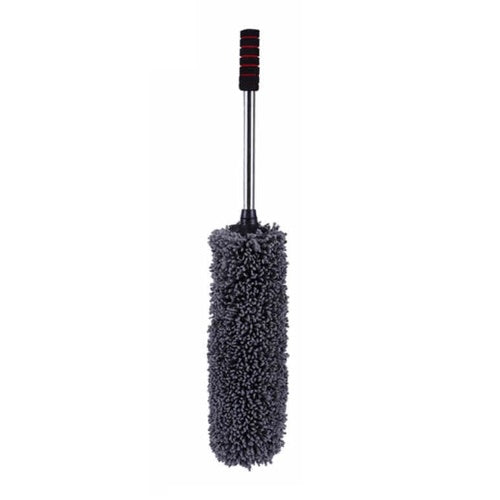 Microfibre Wheel Brush Dust-cleaning Brush Large Grey Round Telescopic Rod 360 Degree Rotating Ultra Soft Completely Safe Car Wheel Cleaning Tool