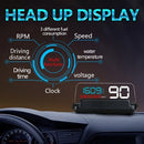 Car HUD Display, Head Up Display High Definition Speedometer Car Diagnostic Tool OBDⅡ Fault Code Elimination Safe Driving Computer Overspeed Fault Alarm for All Vehicles