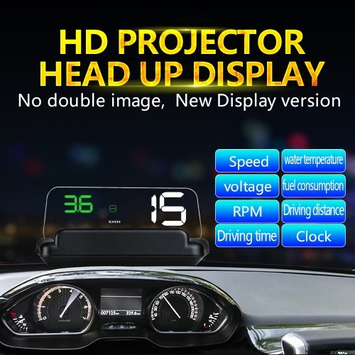 Car HUD Display, Head Up Display High Definition Speedometer Car Diagnostic Tool OBDⅡ Fault Code Elimination Safe Driving Computer Overspeed Fault Alarm for All Vehicles