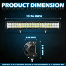 126W 20inch Waterproof Spot Flood Combo for ATV Truck Led Lights Driving Lamp with Mounting Bracket for Car Vehicle