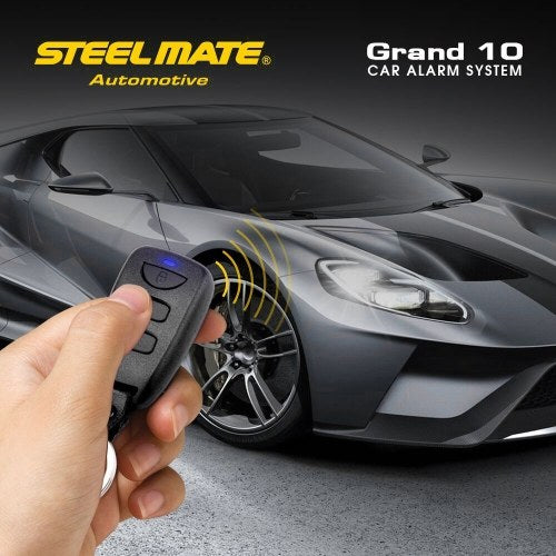 Steelmate Universal 1-Way Car Vehicle Alarm System Burglar Alarm Protection Anti-Theft System 2 Black Remote Control