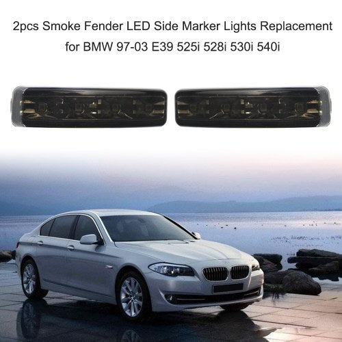 2 قطعة الدخان الحاجز LED أضواء العلامات الجانبية لاستبدال BMW 97-03 E39 525i 528i 530i 540i