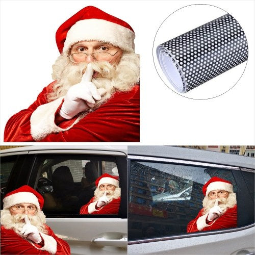 2PCS 3D Cartoon Santa Car Window Cover Auto Covers Realistic Car Sticker Christmas Gift(Left and Right)