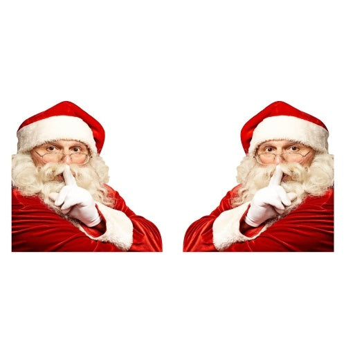 2PCS 3D Cartoon Santa Car Window Cover Auto Covers Realistic Car Sticker Christmas Gift(Left and Right)