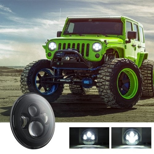 7 inch Round Black LED Headlight High Low Beam Replacement for Wrangler