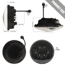 7 inch Round Black LED Headlight High Low Beam Replacement for Wrangler