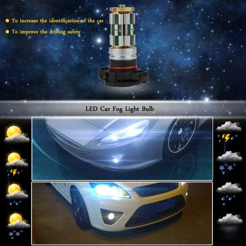 3623-8SMD 800LM LED Car Fog Light Lamp Bulb Replacement for 5202 Socket White