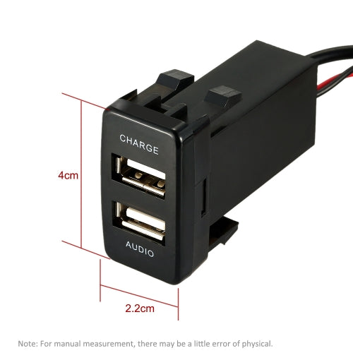 Car 5V 2.1A USB Interface Socket Charger + USB Audio Input Socket for TOYOTA VIGO