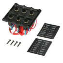 12V-24V Waterproof 6-Gang Toggle Switch Panel with Fuse LED Indicators DIY Switch for Car Boat Marine Motorcycle