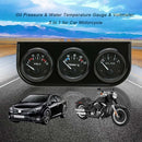 52mm Electronic Triple Gauge Kit Oil Pressure Water Temperature Gauge Voltmeter 3 in 1 Car Motorcycle Meter