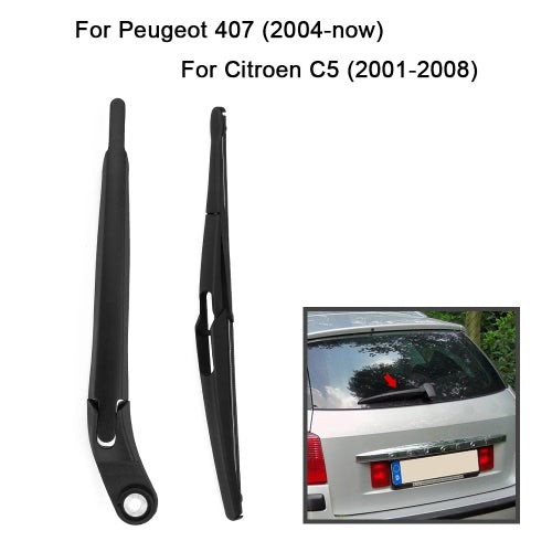 Car Rear Window Windshield Wiper Arm & Blade Complete Replacement Set for Peugeot 407 Citroen C5