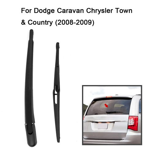 Car Rear Window Windshield Wiper Arm & Blade Complete Replacement Set for Dodge Caravan Chrysler 2008-2009