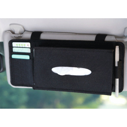 Fashion Car Sun Visor Type Wool Felt Hanging Tissue Box Pouch Card Storage